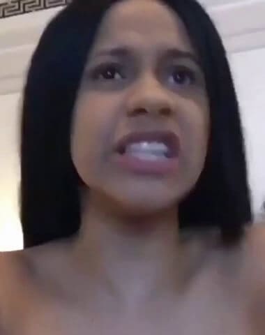 Cardi B with an angry face