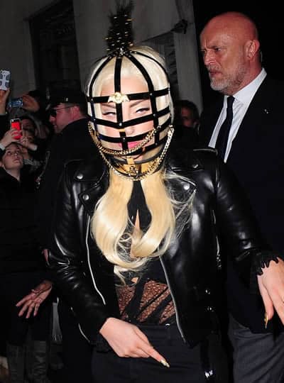 Lady Gaga leather head cage