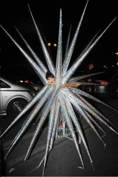 Is this spiky balloon costume the craziest Lady Gaga outfit?