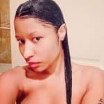Nicki Minaj taking a selfie in the shower