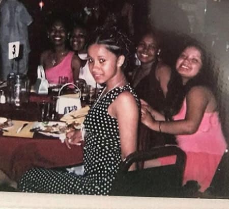 Teen Cardi hanging our with friends