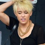 Miley Cyrus with short messy blonde hairstyle