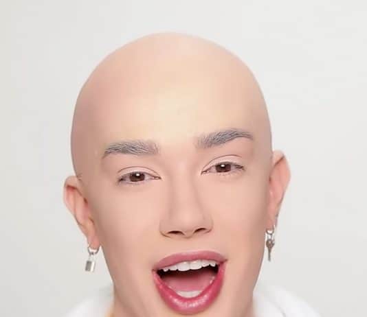 James Charles bald head makeup