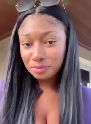 Megan Thee Stallion looks like she's about to cry