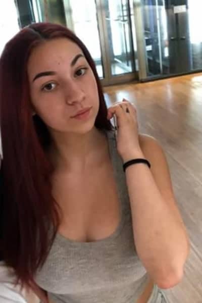 Bhad Bhabie inside an airport lobby
