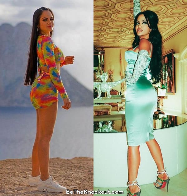 Natti Natasha butt lift before and after comparison photo