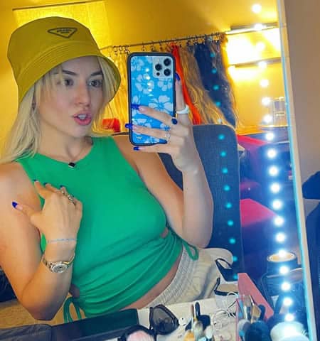 Ava Max taking a selfie in the change room