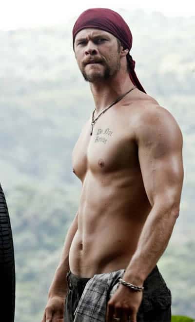 Chris Hemsworth looking like a pirate
