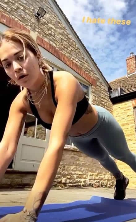 Rita Ora doing plank