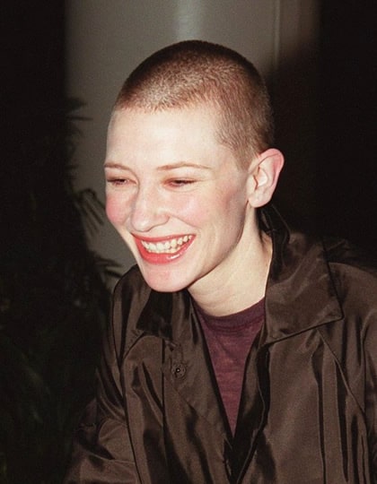 Cate Blanchett with a shaved head