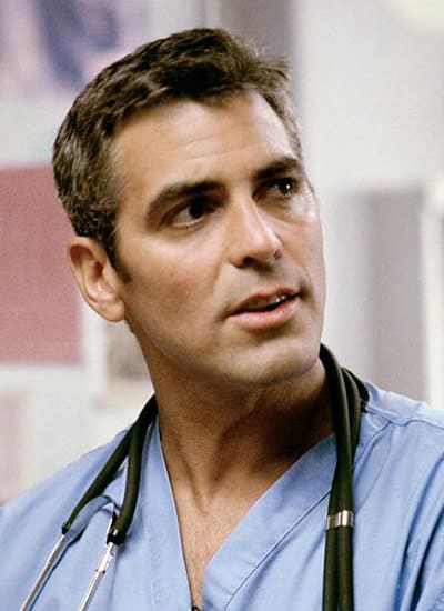 George Clooney playing Dr. Doug Ross in ER