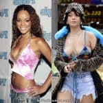 Rihanna boob job before and after comparison photo