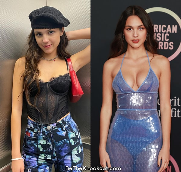 Olivia Rodrigo boob job before and after comparison photo